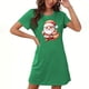 thumbnail image 1 of Camisón corto navideño para mujer, talla grande, cuello redondo, manga corta, estampado en el pecho, vestido de noche para mujer, 1 of 3