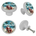 thumbnail image 4 of Santa Claus Fluorescent Drawer Pulls with Screws: Round 4-Pack Glow-in-the-Dark Knobs for Cabinets, Wardrobes, and Dressers - Furniture Decor with Door Knobs, Drawer Handles, 4 of 6