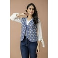 thumbnail image 3 of NITIN TEXTILES Handcrafted Cotton Jacket for Women – Sleeveless Quilted Vest with Drawstring and Floral Print, 3 of 9