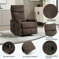 thumbnail image 6 of Resenkos Fabric Heat Massage Recliner Chair, 8 Vibration Modes & Lumbar Heat, Rocker Swivel, Brown, 6 of 16