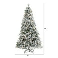 thumbnail image 3 of Nearly Natural 5' Green Pine Flocked Artificial Christmas Tree Prelit 150 Clear LED Lights, 3 of 6