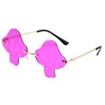 thumbnail image 2 of Harpily Sunglasses Mens Unisex Vintage Mushroom Shape Irregular Sunglasses Tone Retro Irregular Alloy Frame Fashion Shades, 2 of 3