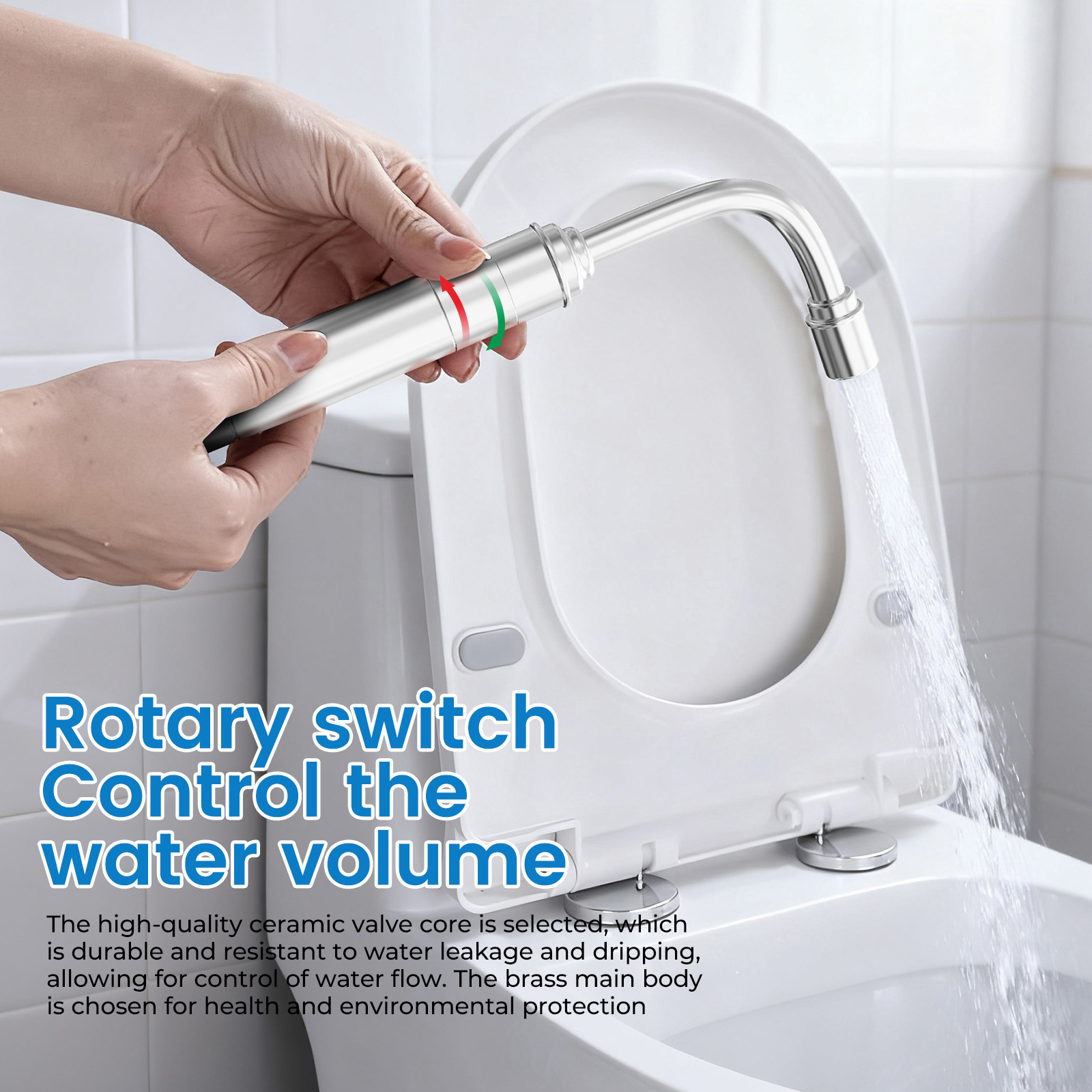 Handheld Toilet Bidet Sprayer for Toilet - Bathroom Diaper Shower, All Brass Handheld Bidet Sprayer with Superior Complete Spray Hoses Kit