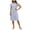 Light Blue, variant on vigerkar Women's Linen Striped Shirt Dress Short Sleeve Button Down Notched V Neck Summer Beach Tunic Midi Dress (Red, S)