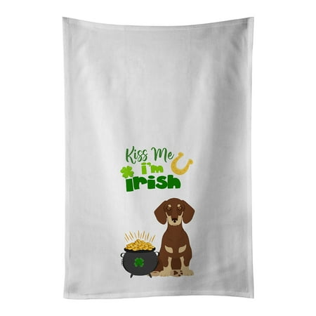 

Caroline s Treasures WDK4816WTKT Chocolate and Cream Dachshund St. Patrick s Day White Kitchen Towel Set of 2 Dish