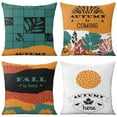 thumbnail image 1 of Fall Is Here Maple Leaf Decorative Pillows Set Of 4, Linen Thanksgiving Throw Pillow Covers Linen Study Sofa Cushion Cover, 1 of 5