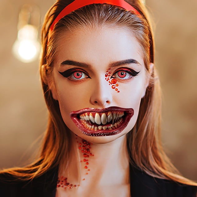 Halloween Temporary Clown Scary Mouth Sticker For Party Props Cosplay Costume Makeup Props