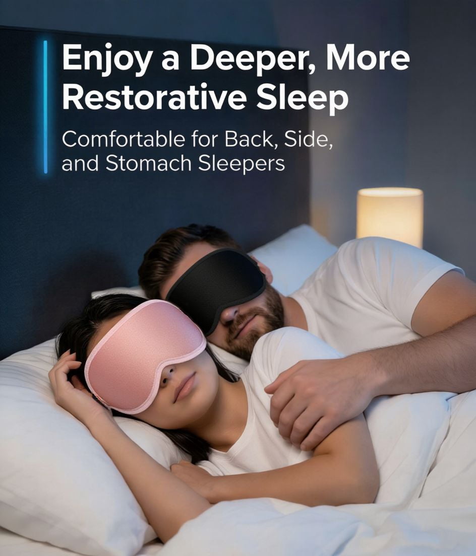 FACEMOON Comfort Weighted Sleep Mask 2 Pack Blackout Memory Foam Zero Pressure Lash Friendly Sleep Essential Travel