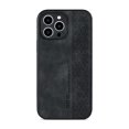 thumbnail image 2 of Allytech Slim Back Cover for iPhone 15, PU Leather TPU Slim Fit Shell Cover Minimalist Retro Shock Absorption Protective Phone Case Cover for Apple iPhone 15 -Black, 2 of 5