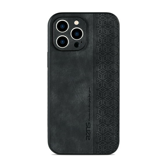 Dteck for iPhone 11 Pro 5.8 Inch Leather Case, Ultra Slim Thin Stylish Embossed Pattern Deisgn Scratch Resistant Shockproof Case Support Wireless Charging Case for iPhone 11 Pro,Black