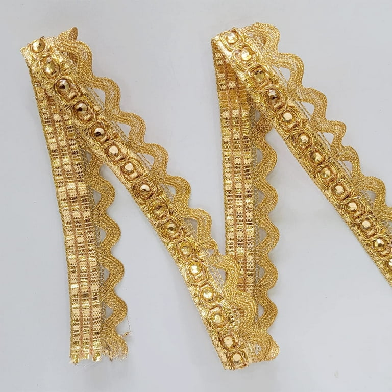 Gold Embroidery Lace Trim, Lace Ribbon Trim Gold