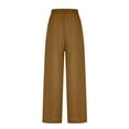 thumbnail image 4 of QUINDOS Women Pants Dressy Casual Wide Leg Long High Waisted Pants Plus Size Loose Trousers with Pockets, 4 of 5