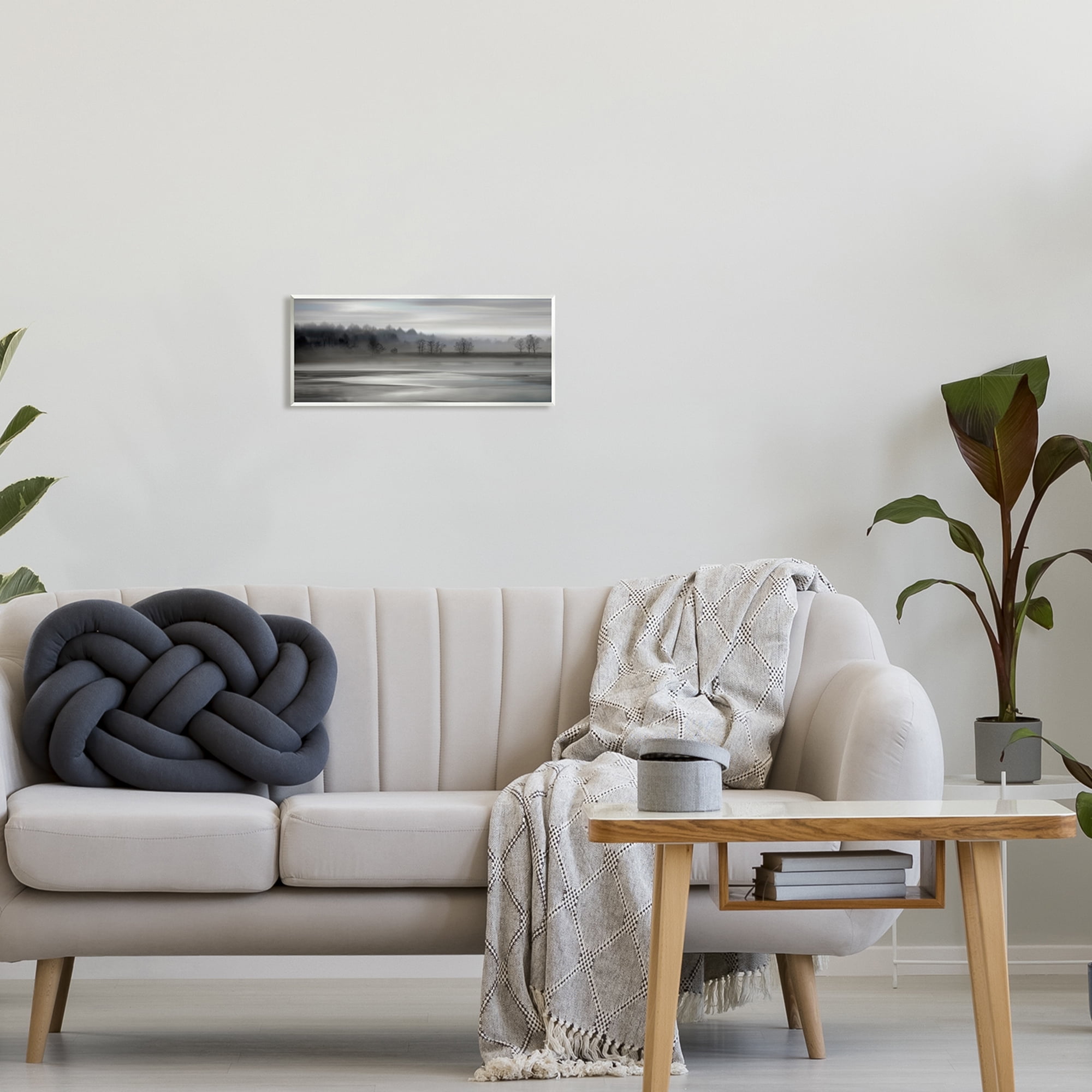 Stupell Industries Grey Nature Landscape Landscape Painting Unframed Art Print Wall Art, 17 x 7