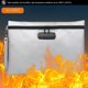 thumbnail image 1 of Bolsa ignífuga para documentos, bolsas impermeables para dinero, bolsa de almacenamiento ignífuga con cerradura de combinación, archivador de efectivo, 1 of 5