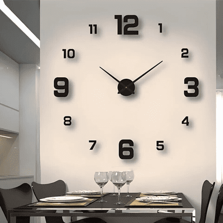 Wall Clock Clock 3D Wall Tattoo Decoration Design Mirror Stainless Steel Wall Clock Large