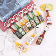 thumbnail image 3 of Abridor de botellas de cerveza de vidrio, abridor de botellas de vino blanco retro con forma de vino, simulación de botella de cerveza para refrigerador, 3 of 5