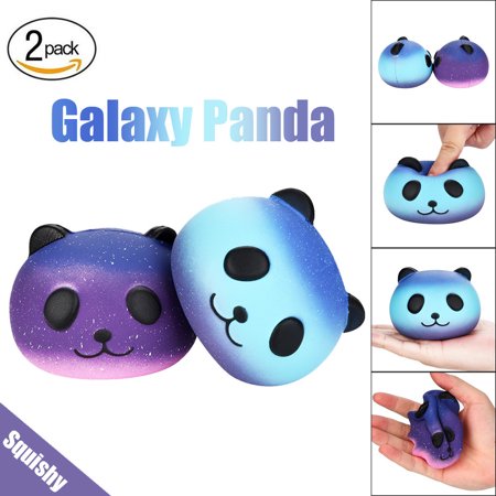 binmer fun 2pcs galaxy panda cute scented squishies slow rising soft