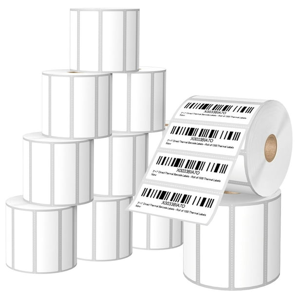 Etiquetas térmicas BiaLabel de 3 x 1 pulgadas, 1300 etiquetas/rollo para Zebra & Rollo