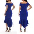 thumbnail image 4 of KISSMODA Women's V Neck Formal Dress Bodycon Maxi Evening Party Dresses Bridesmaid Swing Wedding Gown, 4 of 7