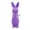Purple, variant on Easter Flocked Bow Standing Bunny Figurine - Festive Soft Fuzzy Rabbit Decor with Bow, Cute Standing Bunny Statue for Home Tabletop Shelf Mantel, Spring Holiday Decoration, 2.55*8.66in, Hot Pink