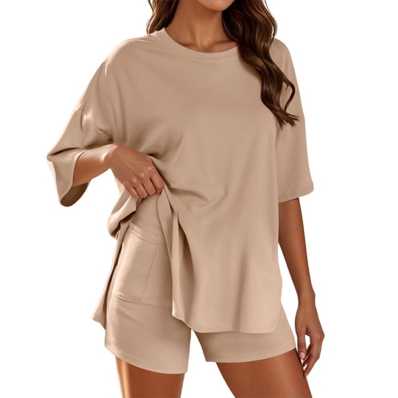MuXiKeJi Clothes Womens 2 Piece Striped Shorts Set Ruffle Short Sleeve Tops Hight Waist Shorts Matching Sets Summer Vacation Outfits