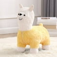 thumbnail image 4 of Chanana Llama-Shaped Footstool with Fleece Cover, Kids Seat/Footrest for Living Room, Yellow, 4 of 9