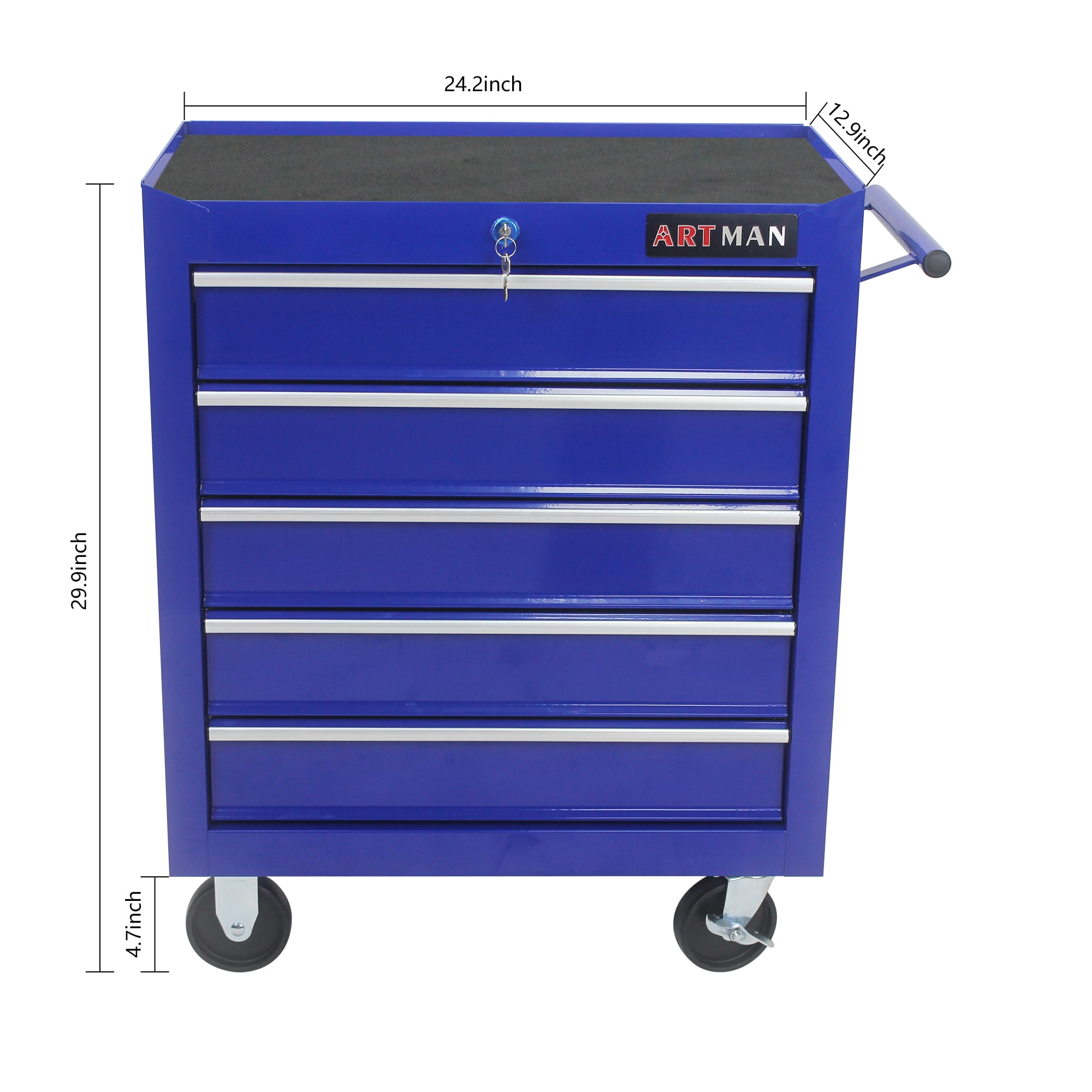 ARTMAN 5 Drawer Rolling Steel Tool Chest, ,with 4 Wheels and Locking System ,Tool Storage Cabinetfor Garage Workshop