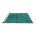 thumbnail image 2 of Ahgly Company Machine Washable Indoor Square Oriental Turquoise Blue Industrial Area Rugs, 8' Square, 2 of 4