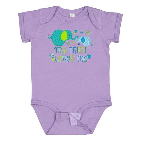 

Inktastic My Mimi Loves Me- Cute Elephants Gift Baby Boy or Baby Girl Bodysuit