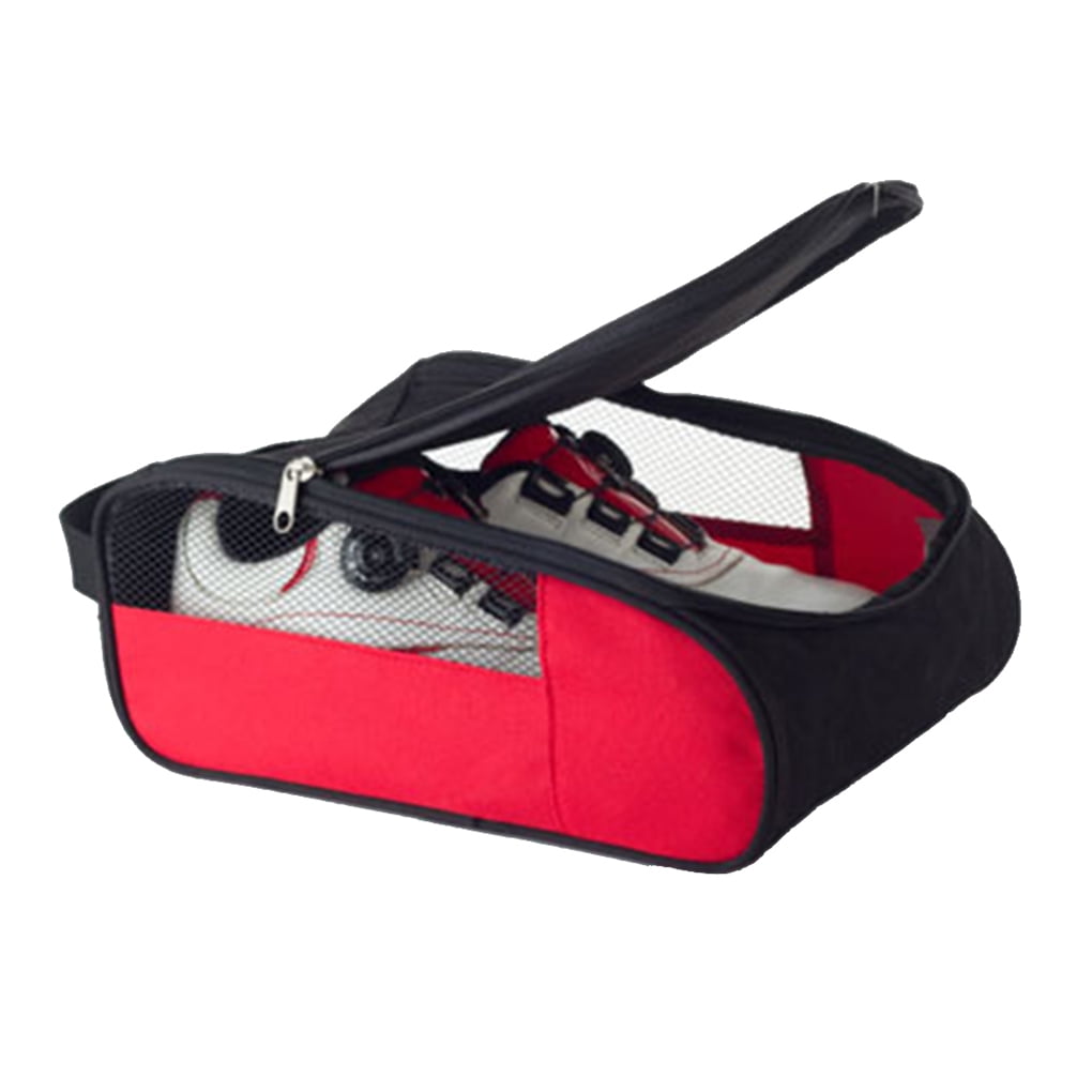 Golf Shoes Bag Double Zippers Home Case Pack Breathable Mesh Hole