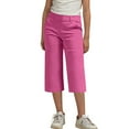 thumbnail image 2 of LADIGASU 4-14Years Kids Solid Color Elastic Waist Straight Pants Capris With Pocket, 2 of 9