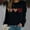 Black, variant on Valentine's Day Sweatshirts for Women Autumn Long Sleeve Round Neck Printed Pullover Shirts Fashion Casual Loose Top Pink M