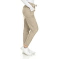 thumbnail image 4 of Hey Collection Womens Knit Stretch Scrub Joggers Scrubs Pants, Khaki, Small, 4 of 5