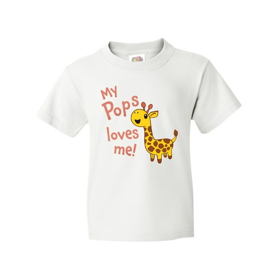 Inktastic My Pops Loves me- cute giraffe Youth T-Shirt