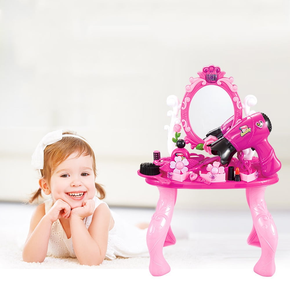 Kids Play Pretend Play Girls Vanity Table Beauty Play Set Fashion & Makeup Tools 
