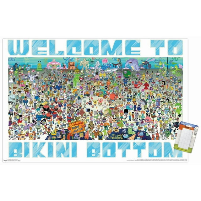 Nickelodeon Spongebob - Every Character Ever 19 Wall Poster, 22.375" x 34"