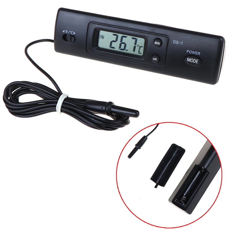 New Digital LCD Display Auto Car Dual-way In-outdoor Clock function Thermometer 