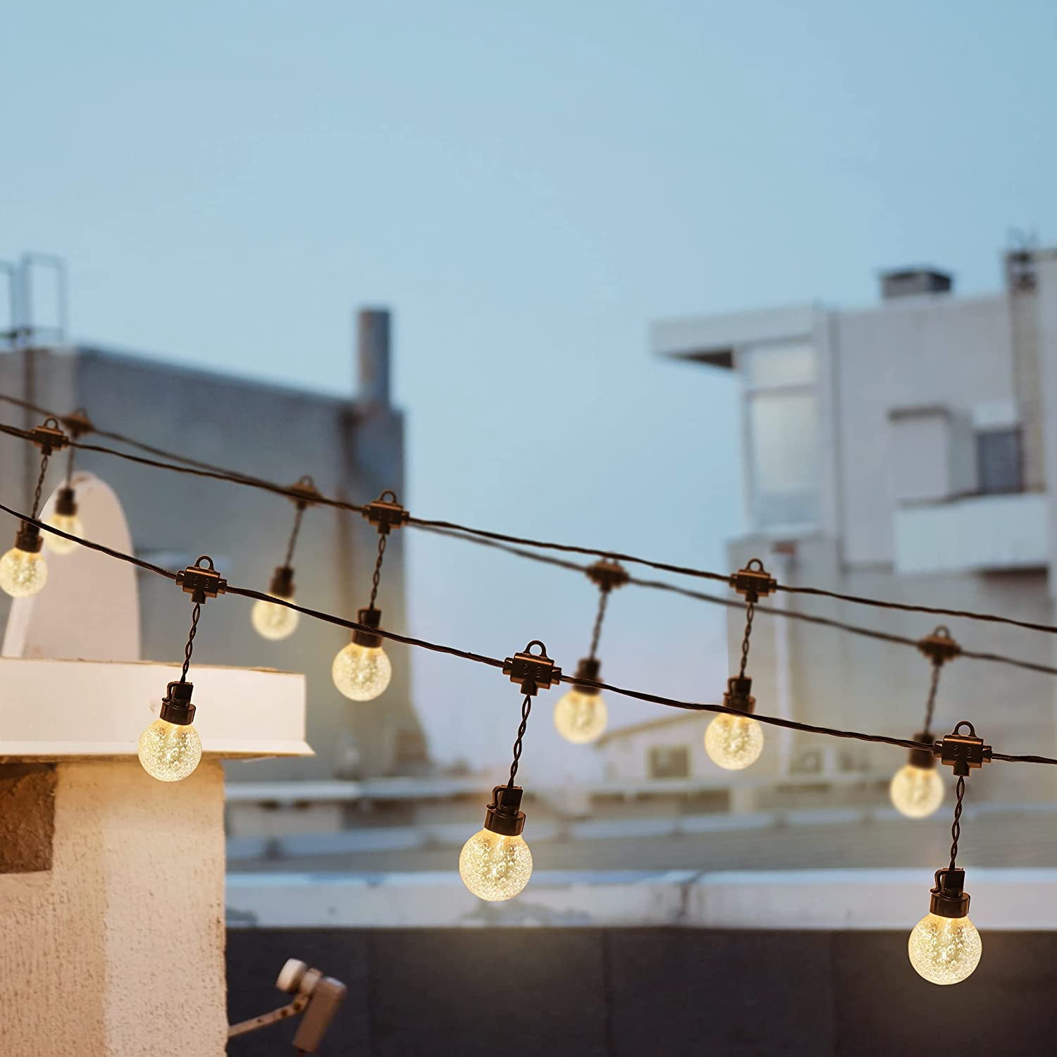 Bibana 35 FT Globe String Lights Outdoor Commercial Grade Light with 20 G50 Shatterproof LED Bulbs Waterproof Extendable for Indoor Outdoor Wedding Garden Party Christmas Trees Decoration (Warm)