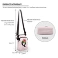 thumbnail image 5 of HELLHERO Rose Letter Pattern Design Double Zipper Shoulder Purse for Women, Travel Daily Use, 5 of 6