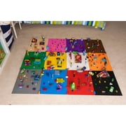 Strictly Briks Brick Construction Stackable Baseplates - 12 Baseplates Included (10 x 10, 32 x 32 pegs) 12 Rainbow Colors