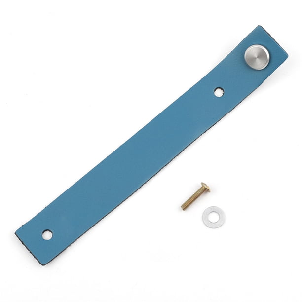 Retro cuero manijas de las manijas cajón tirón de mano perilla de reemplazo de la perilla de la perilla de la pieza de la parte de la pieza de la sala de la oficina de la oficina Azul seitruly HA059820-02
