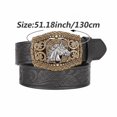 thumbnail image 2 of Vjnyvs Horse Head Snap Buckle Belt, Western Cowboy Waistband for Jeans and Dresses, 2 of 5