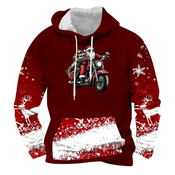 Sudadera con capucha para hombre, moda, movimiento, estampado navideño, suéter con capucha, sudadera con capucha, blusa para hombre, blusa de poliéster