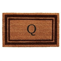 Calloway Mills Brown Border 18" x 30" Monogram Outdoor Doormat (Letter Q)