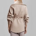 thumbnail image 3 of Yokua Womens Sweatshirt Oversized Half Zip Up Drawstring Waist Long Sleeve Side Slits Soft Casual Pullover Sweatshirts Tops, 3 of 8