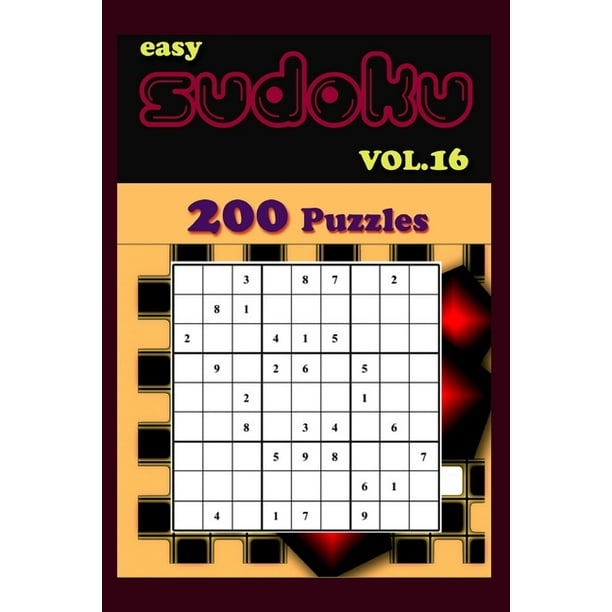 200 easy sudoku puzzles sudoku large print puzzles solutions easy puzzle book for adults and clever kids vol 16 paperback large print walmart com walmart com