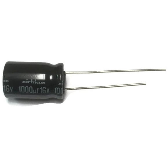 Set of 10, Nichicon 105°C Electrolytic Capacitor 1000uF 16V (1000 mfd 16V) 20% Radial, 3/8" X 3/5" (10X15mm)