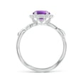 thumbnail image 2 of ANGARA Natural 1.15 Ct. Amethyst with Diamond Halo Ring in 14K White Gold for Women (Ring Size: 5.5), 2 of 9