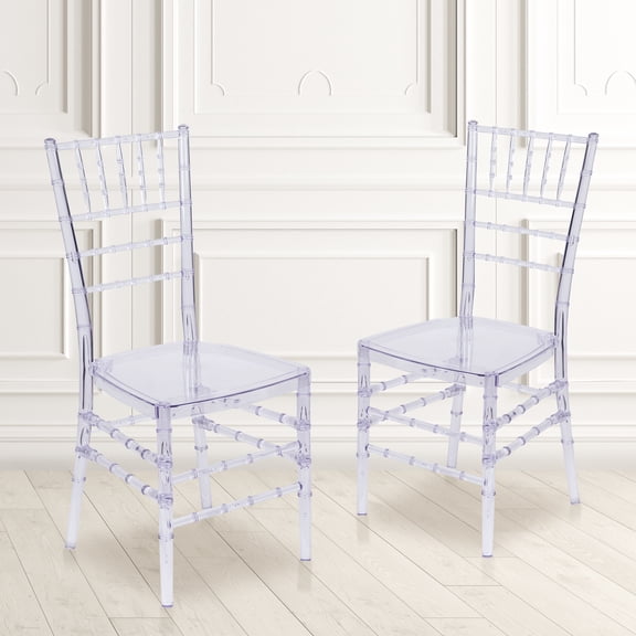 Emma Oliver 2 Pack Crystal Ice Blue Stacking Chiavari Chair - Event Seating - Stack Chairs
