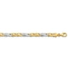 Solid 14k Yellow and White Gold Two Tone 6mm Unique Link Chain Necklace - with Secure Lobster Lock Clasp 20"